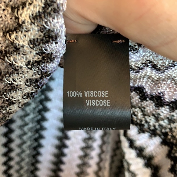 💕x2HP💕Missoni black and white fringe caftan poncho zig zag chevron print top - Picture 10 of 11